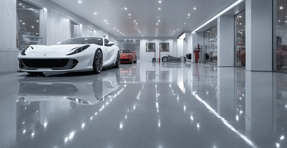cabado de hormigón pulido de alta resistencia para suelo de garaje